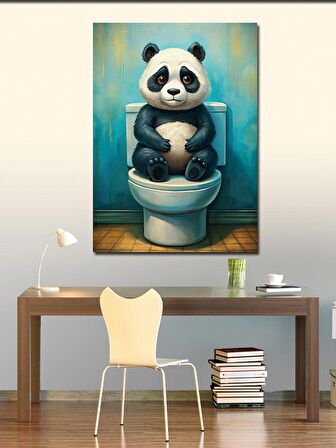 Kanvas Tablo Tuvaletteki Panda