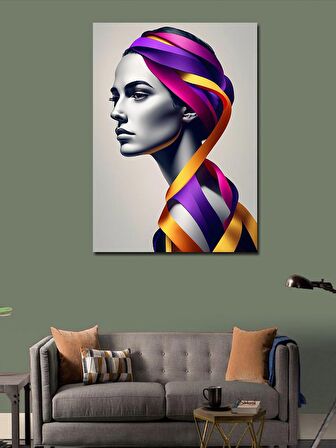 Kanvas Tablo Kurdeleler Ve Kadın