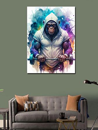 Kanvas Tablo Vücut Çalışan Maymun