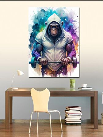 Kanvas Tablo Vücut Çalışan Maymun