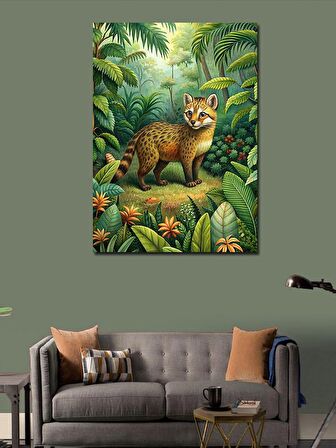 Kanvas Tablo Ormanda Yavru Leopar