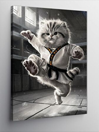 Kanvas Tablo Karateci Kedi