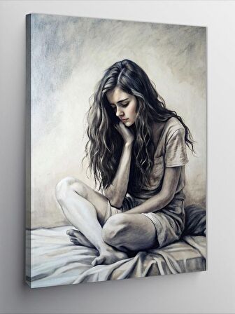 Kanvas Tablo Düşünen Kadın