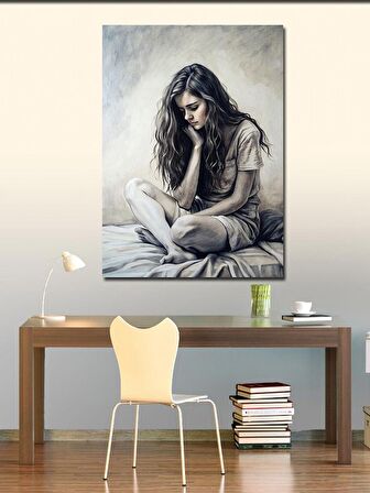 Kanvas Tablo Düşünen Kadın