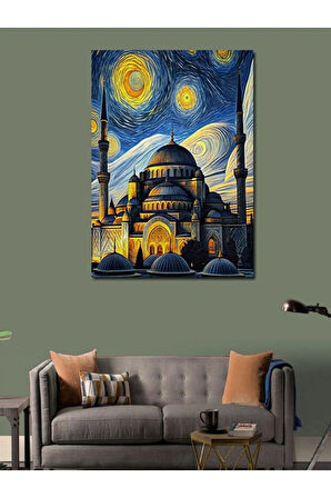 Kanvas Tablo Van Gogh Tarzı Cami