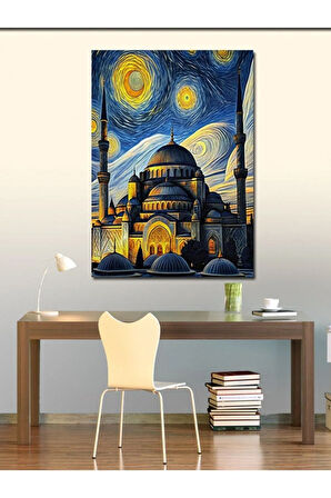 Kanvas Tablo Van Gogh Tarzı Cami