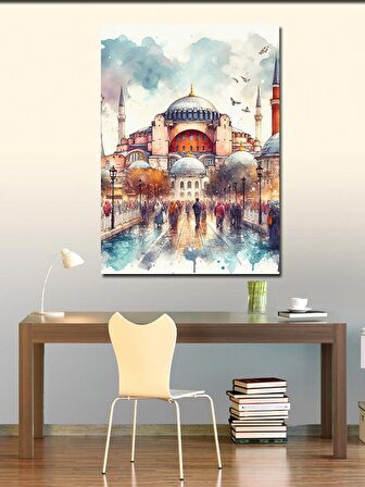 Kanvas Tablo Ayasofya Camii Ve İnsanlar