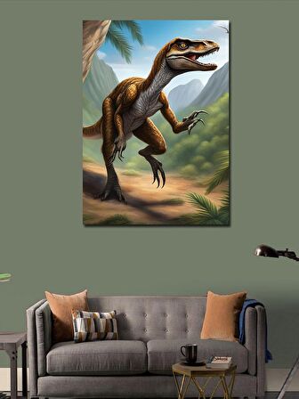 Kanvas Tablo Dinozor T-Rex Av Peşinde