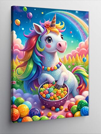 Kanvas Tablo Paskalya Ve Unicorn