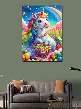 Kanvas Tablo Paskalya Ve Unicorn