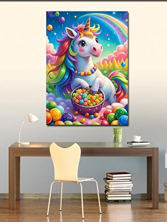 Kanvas Tablo Paskalya Ve Unicorn
