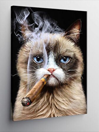 Kanvas Tablo Püro İçen Kedi