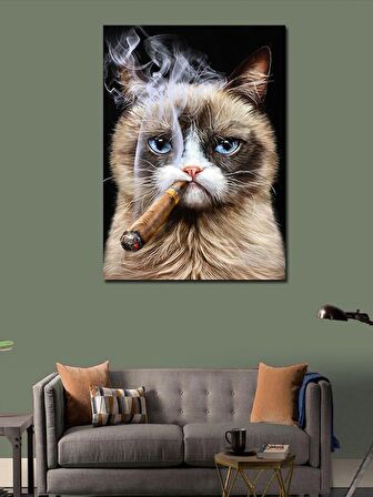 Kanvas Tablo Püro İçen Kedi