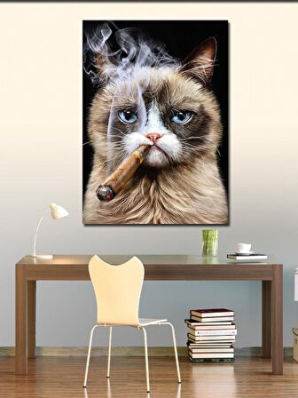 Kanvas Tablo Püro İçen Kedi