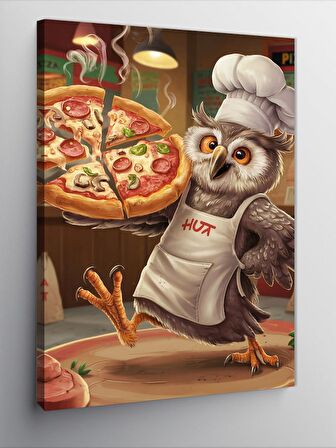 Kanvas Tablo Usta Pizzacı Baykuş
