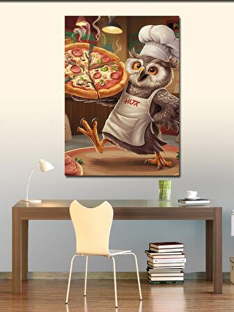 Kanvas Tablo Usta Pizzacı Baykuş