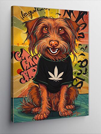 Kanvas Tablo Barışçıl t-shirt lü köpek