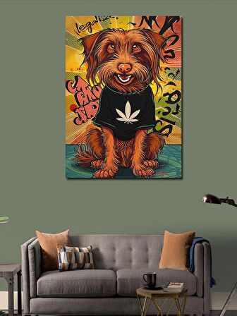 Kanvas Tablo Barışçıl t-shirt lü köpek
