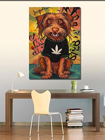 Kanvas Tablo Barışçıl t-shirt lü köpek