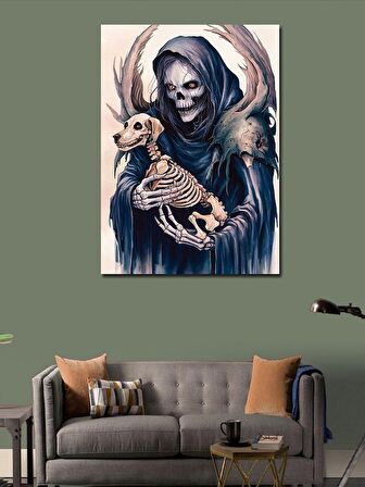 Kanvas Tablo Ölüm meleği ve köpek