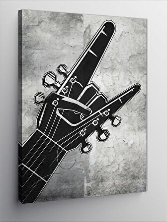Kanvas Tablo Rock Ve Gitar Sapı