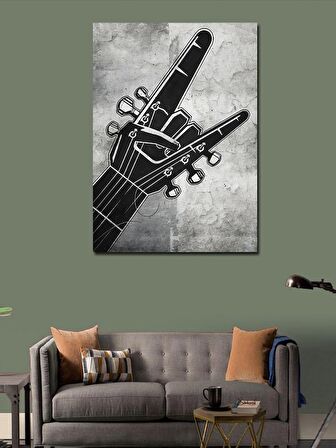Kanvas Tablo Rock Ve Gitar Sapı