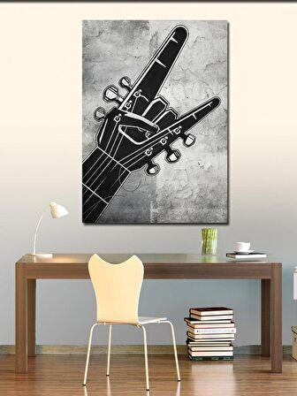 Kanvas Tablo Rock Ve Gitar Sapı
