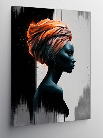Kanvas Tablo kırmızı başlıklı esmer kadın