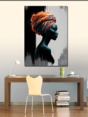 Kanvas Tablo kırmızı başlıklı esmer kadın