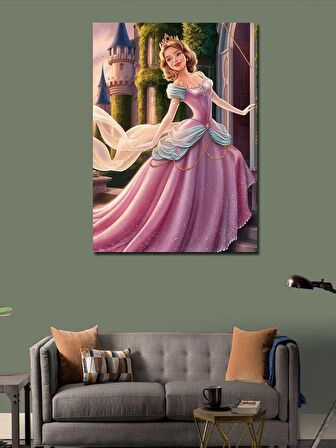 Kanvas Tablo Pembe kıyafetli prenses