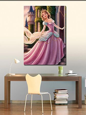 Kanvas Tablo Pembe kıyafetli prenses