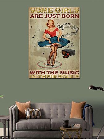 Kanvas Tablo Bazı Kızlar Müzik İle Doğar