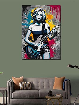 Kanvas Tablo Gitarist Kız