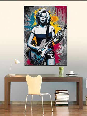 Kanvas Tablo Gitarist Kız