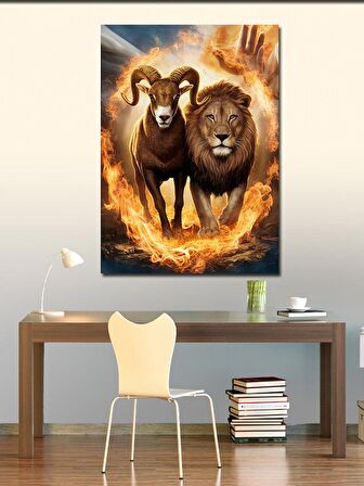 Kanvas Tablo Koç Ve Aslan Burcu