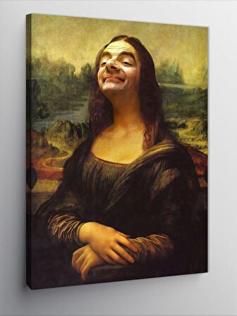 Kanvas Tablo Mr Bean Mona Lisa