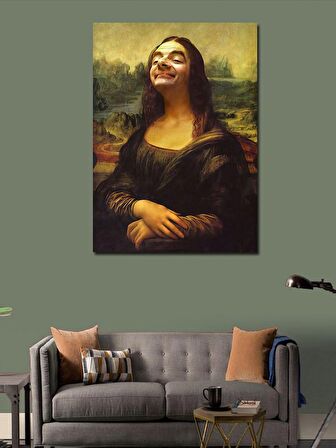 Kanvas Tablo Mr Bean Mona Lisa