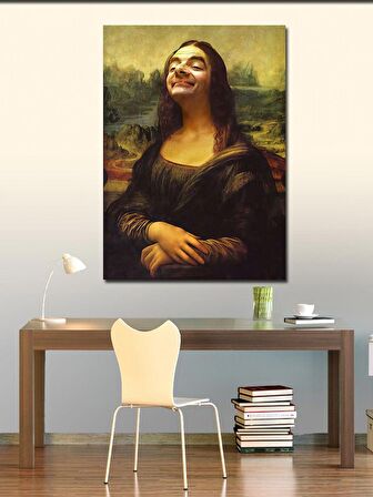 Kanvas Tablo Mr Bean Mona Lisa