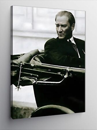 Kanvas Tablo Mustafa Kemal Atatürk Arabada