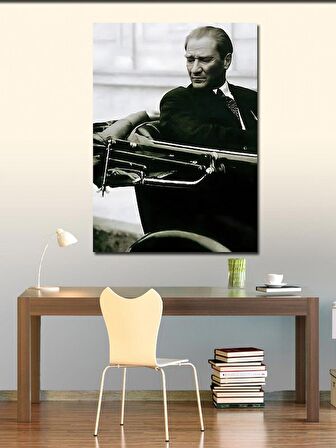 Kanvas Tablo Mustafa Kemal Atatürk Arabada