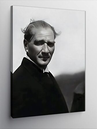 Kanvas Tablo Siyah Beyaz Mustafa Kemal Atatürk