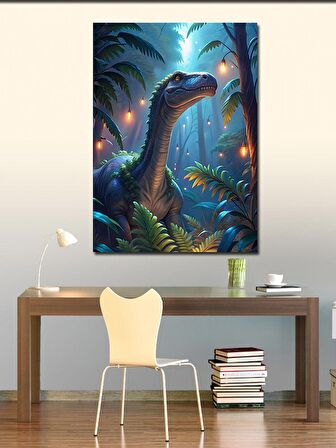 Kanvas Tablo Sevimli Dinozor Ormanda