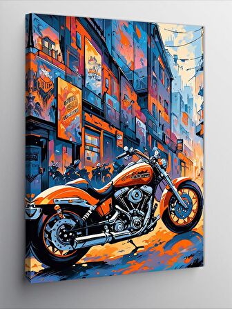 Kanvas Tablo Chopper Motosiklet