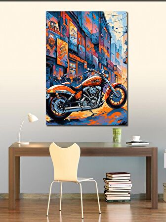 Kanvas Tablo Chopper Motosiklet