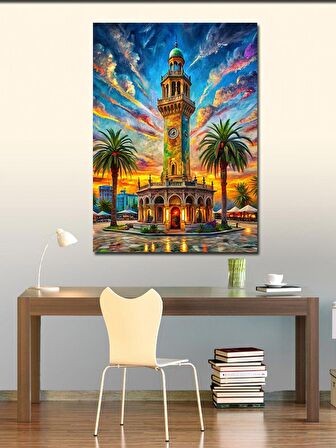 Kanvas Tablo Saat Kulesi Çizimi