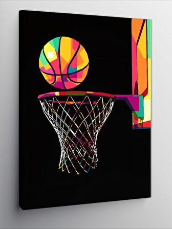 Kanvas Tablo Basketbol Topu Ve Potası