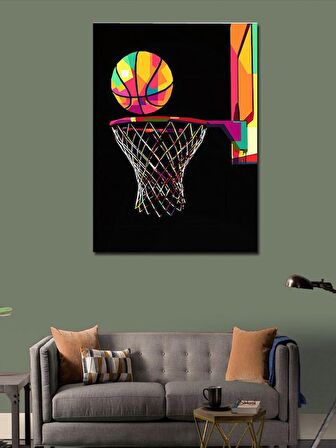 Kanvas Tablo Basketbol Topu Ve Potası