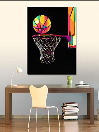 Kanvas Tablo Basketbol Topu Ve Potası