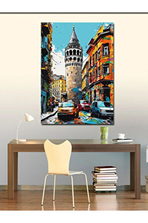 Kanvas Tablo Galata Kulesi Pop Art