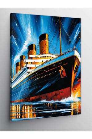 Kanvas Tablo Pastel Titanic Çizimi